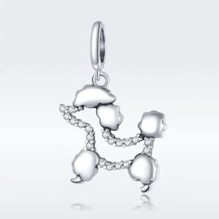 Pandora Style Silver Poodle Silhouette Dangle - SCC1681