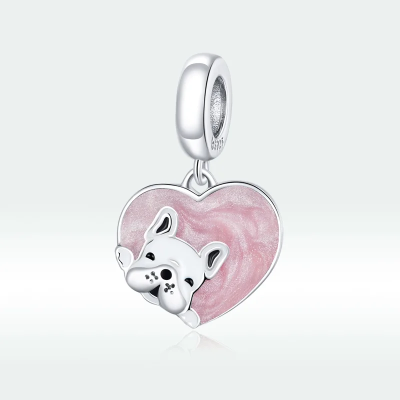 (image for) Pandora Style Silver Puppy With Love Dangle - BSC360 - View 5