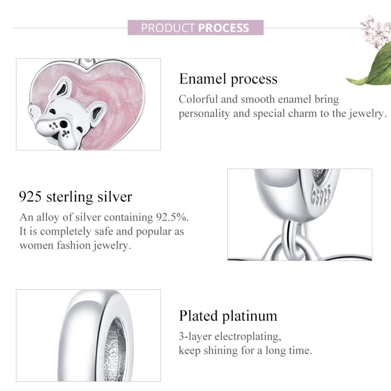 (image for) Pandora Style Silver Puppy With Love Dangle - BSC360 - View 8