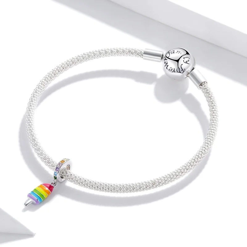 (image for) Pandora Style Silver Rainbow Ice Cream Dangle - BSC351 - View 2