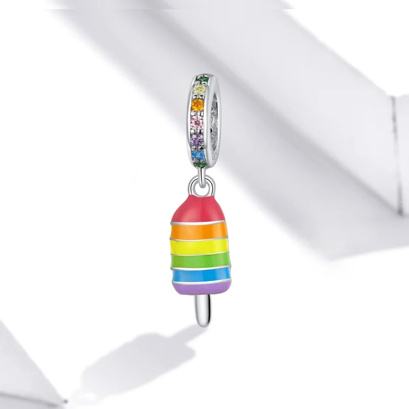 (image for) Pandora Style Silver Rainbow Ice Cream Dangle - BSC351 - View 4
