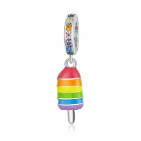 Pandora Style Silver Rainbow Ice Cream Dangle - BSC351 Pandora Style Silver Rainbow Ice Cream Dangle - BSC351