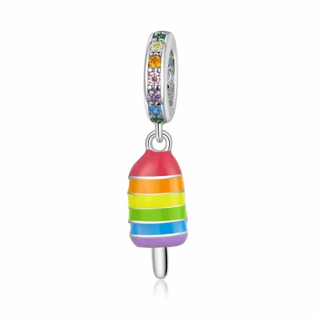 Pandora Style Silver Rainbow Ice Cream Dangle - BSC351