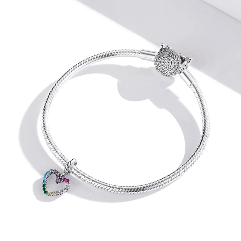 (image for) Pandora Style Silver Rainbow Love Dangle - SCC1851 - View 3