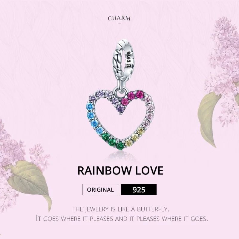 (image for) Pandora Style Silver Rainbow Love Dangle - SCC1851 - View 7