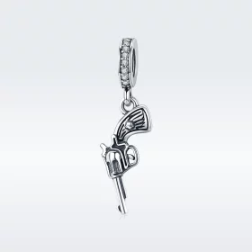 Pandora Style Silver Revolver Dangle - SCC508 Pandora Style Silver Revolver Dangle - SCC508