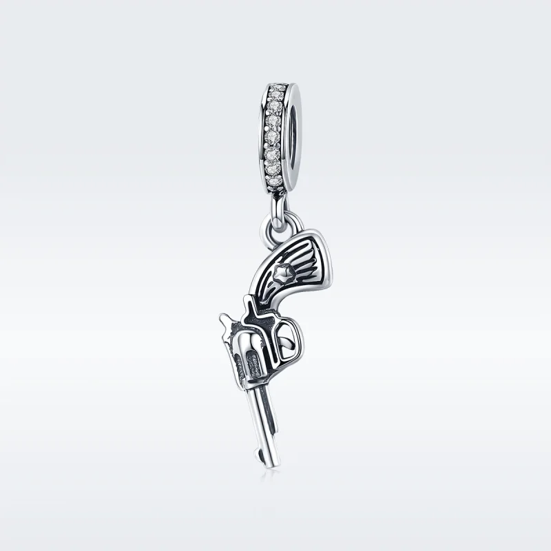 (image for) Pandora Style Silver Revolver Dangle - SCC508 - View 2