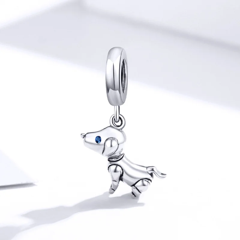 (image for) Pandora Style Silver Robot Dog Dangle - SCC1468 - View 2