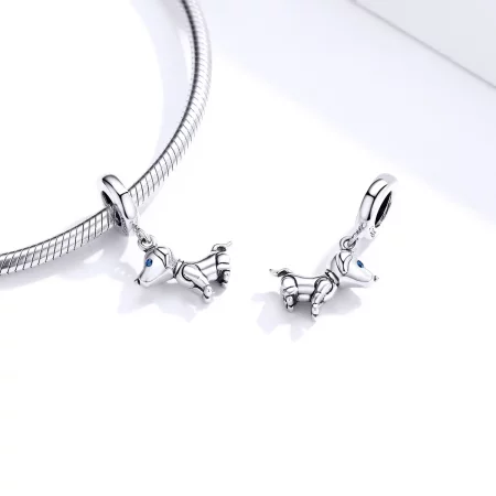 Pandora Style Silver Robot Dog Dangle - SCC1468