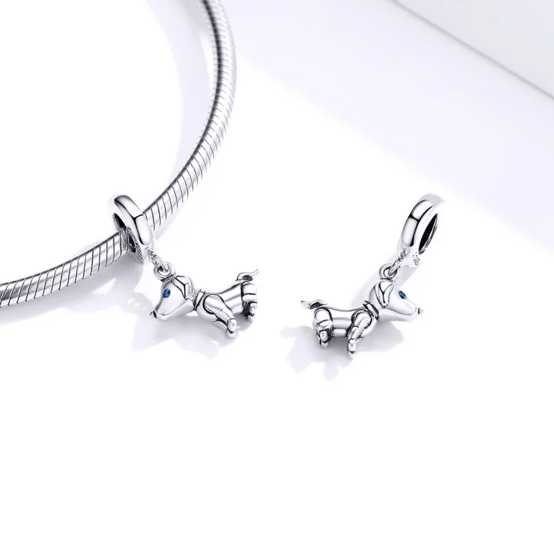 (image for) Pandora Style Silver Robot Dog Dangle - SCC1468 - View 4