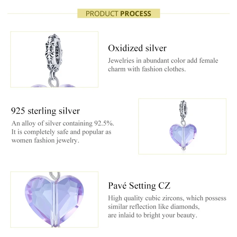 (image for) Pandora Style Silver Romatic Love Dangle - SCC1816 - View 7