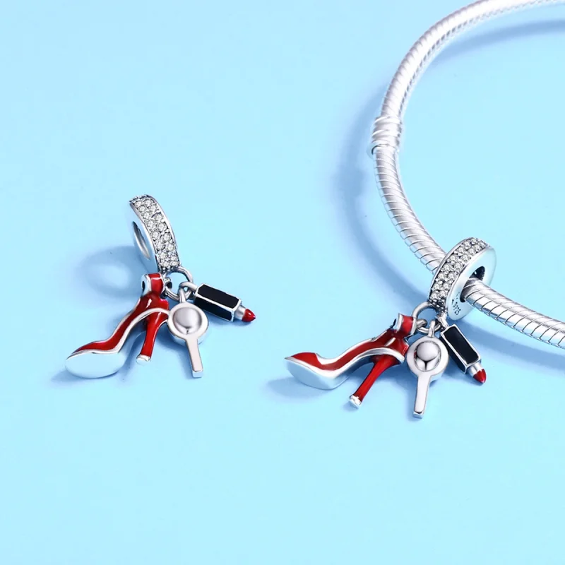 (image for) Pandora Style Silver Sexy Dressing Dangle - SCC457 - View 5