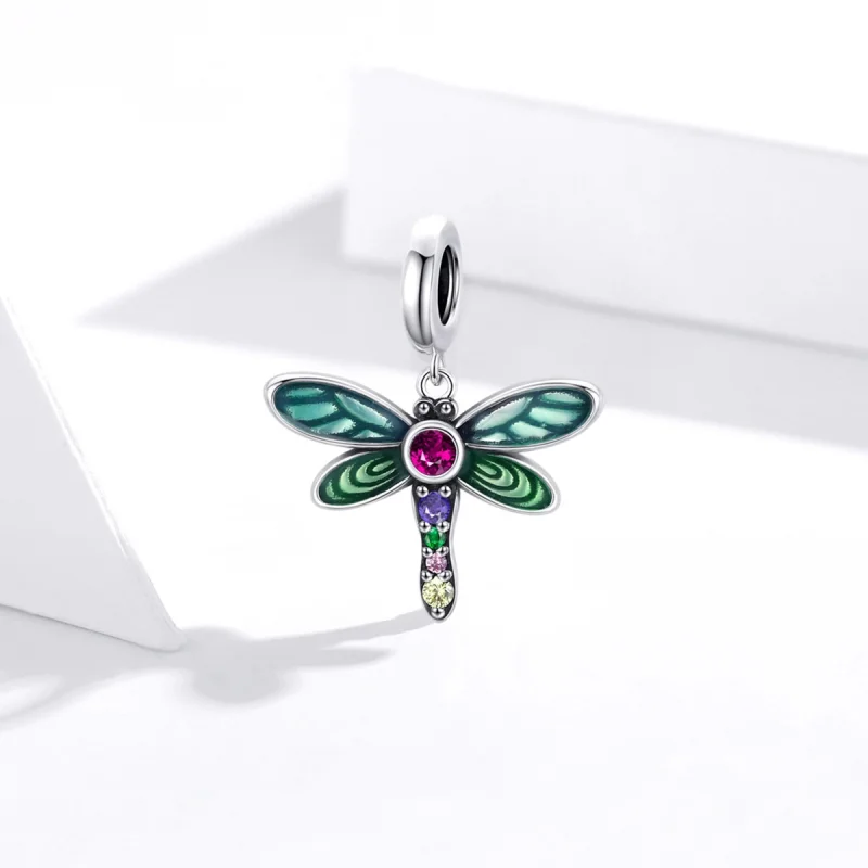 (image for) Pandora Style Silver Shiny Dragonfly Dangle - SCC1706 - View 2