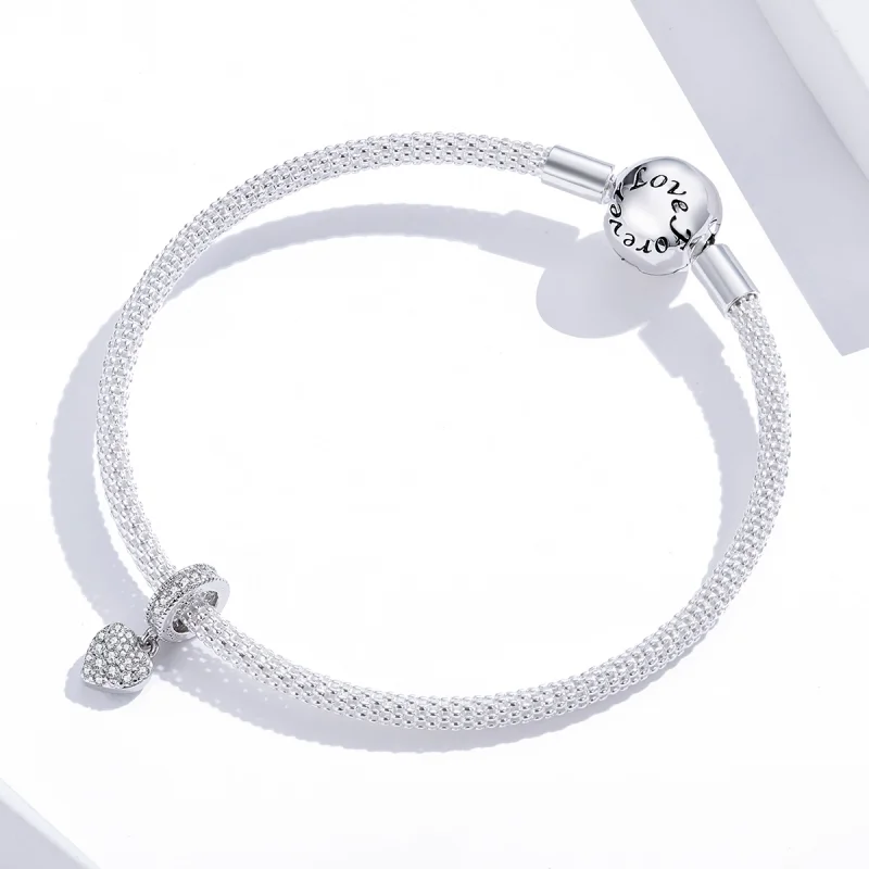 (image for) Pandora Style Silver Shiny Love Dangle - BSC211 - View 2