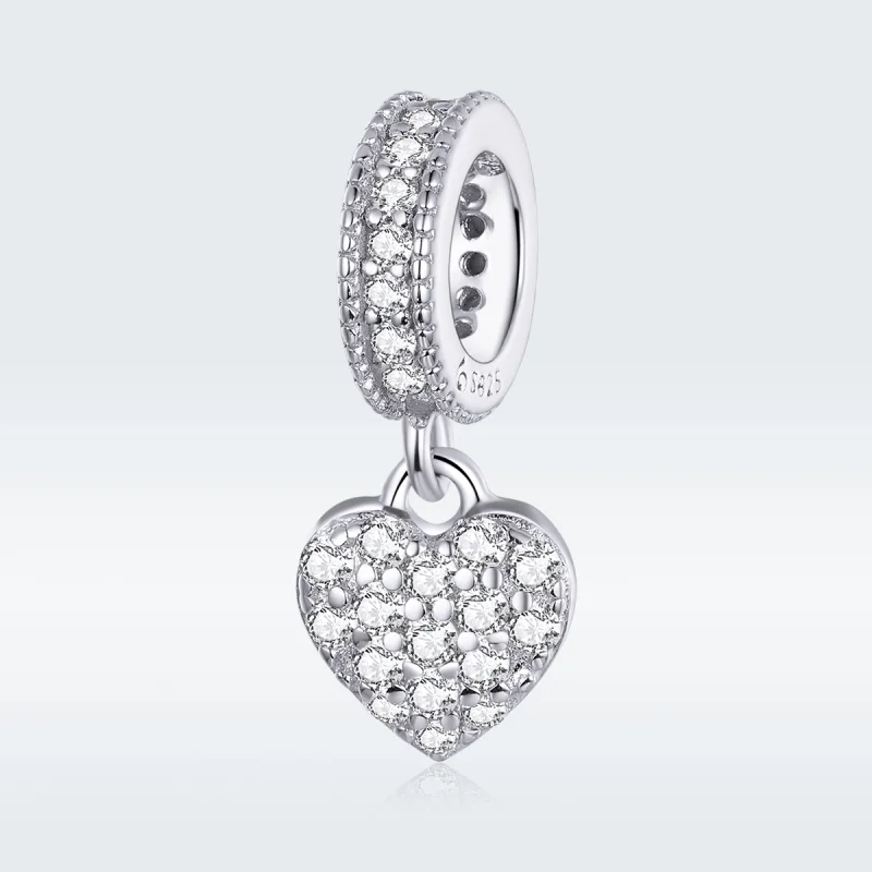 (image for) Pandora Style Silver Shiny Love Dangle - BSC211 - View 4
