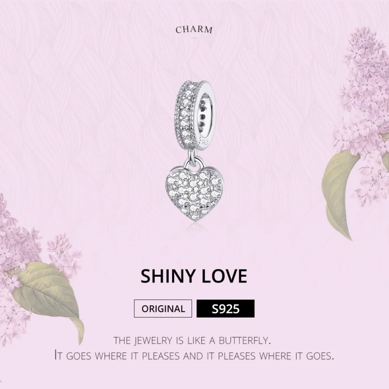 (image for) Pandora Style Silver Shiny Love Dangle - BSC211 - View 5