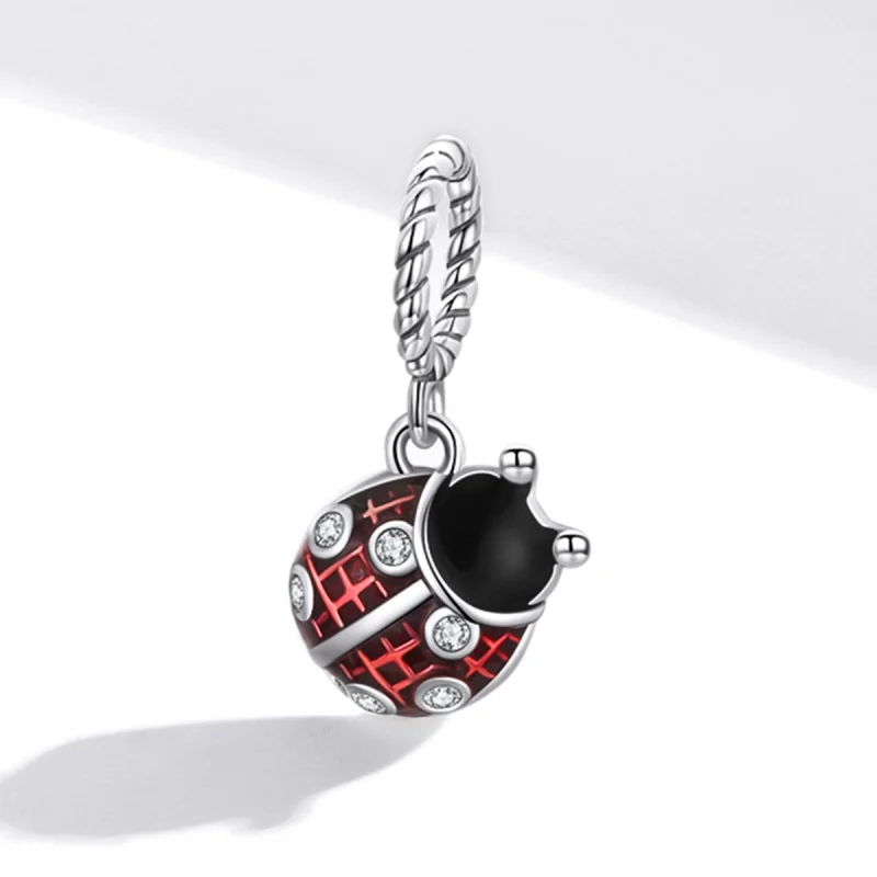 (image for) Pandora Style Silver Six-Star Ladybug Dangle - SCC1874 - View 2