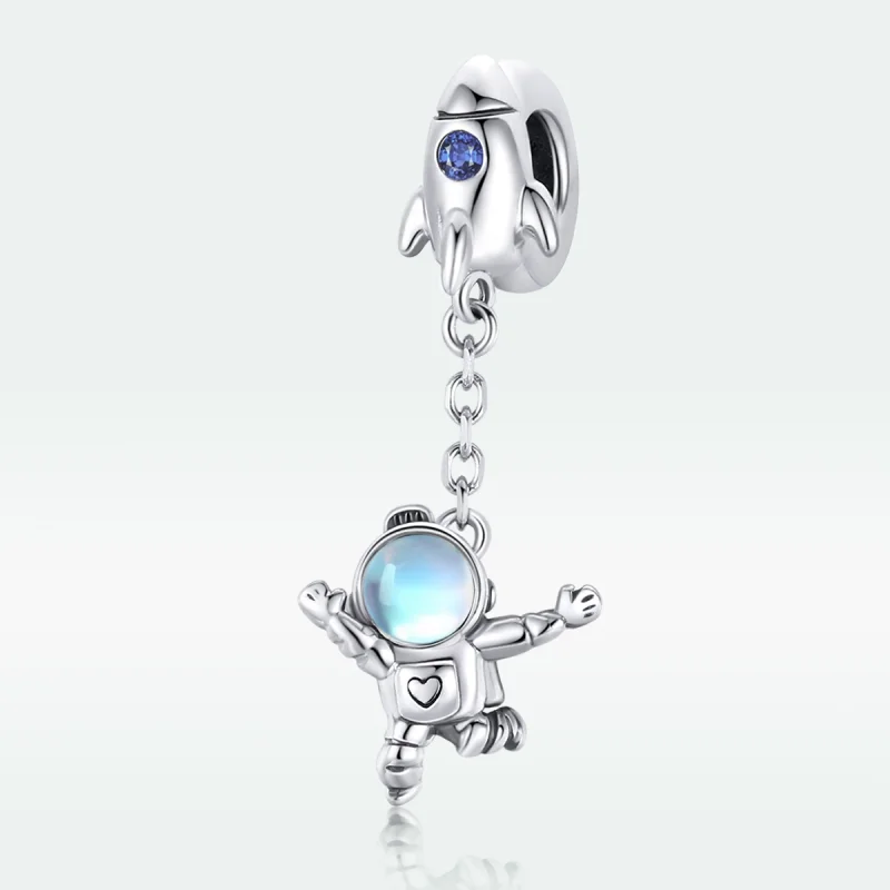 (image for) Pandora Style Silver Spaceship & Astronaut Dangle - SCC1695 - View 5