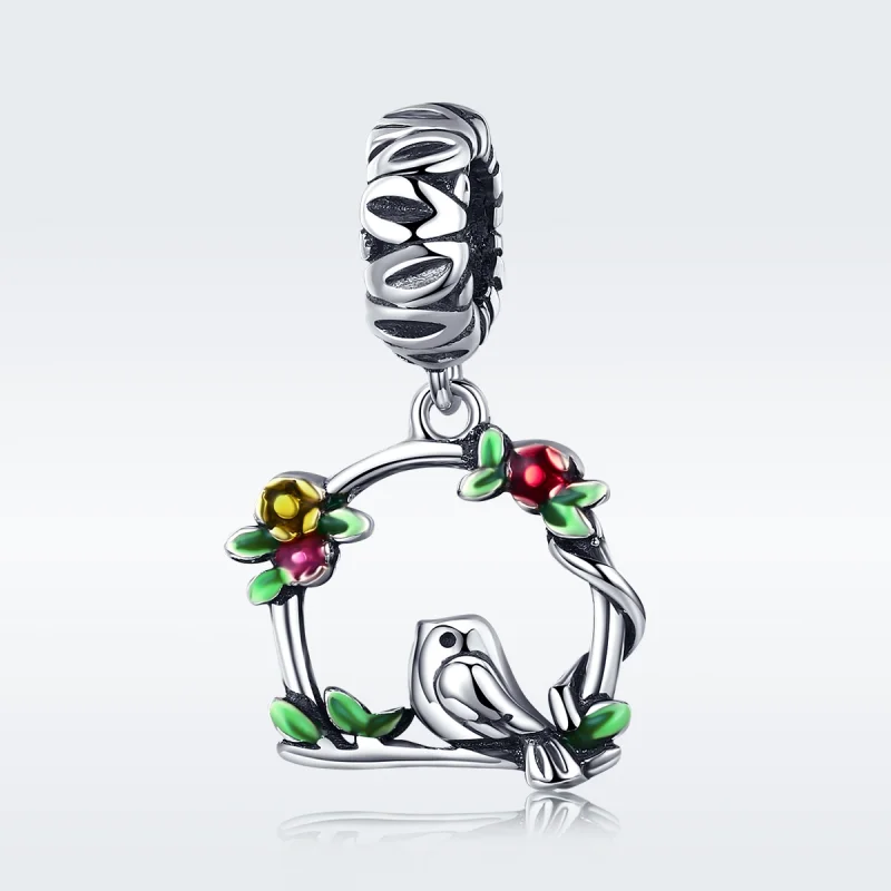 (image for) Pandora Style Silver Spring Bird Dangle - SCC645 - View 2