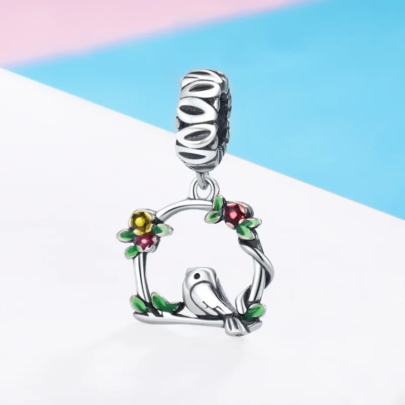 (image for) Pandora Style Silver Spring Bird Dangle - SCC645 - View 3