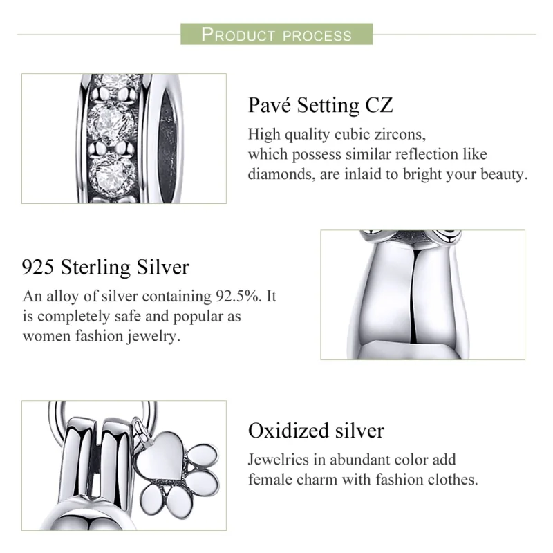 (image for) Pandora Style Silver Sticky Cat Dangle - SCC930 - View 7