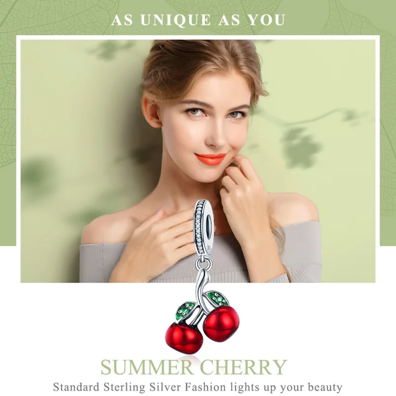 (image for) Pandora Style Silver Summer Cherries Dangle - SCC784 - View 6