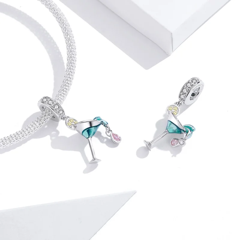 (image for) Pandora Style Silver Summer Cocktail Dangle - BSC262 - View 4