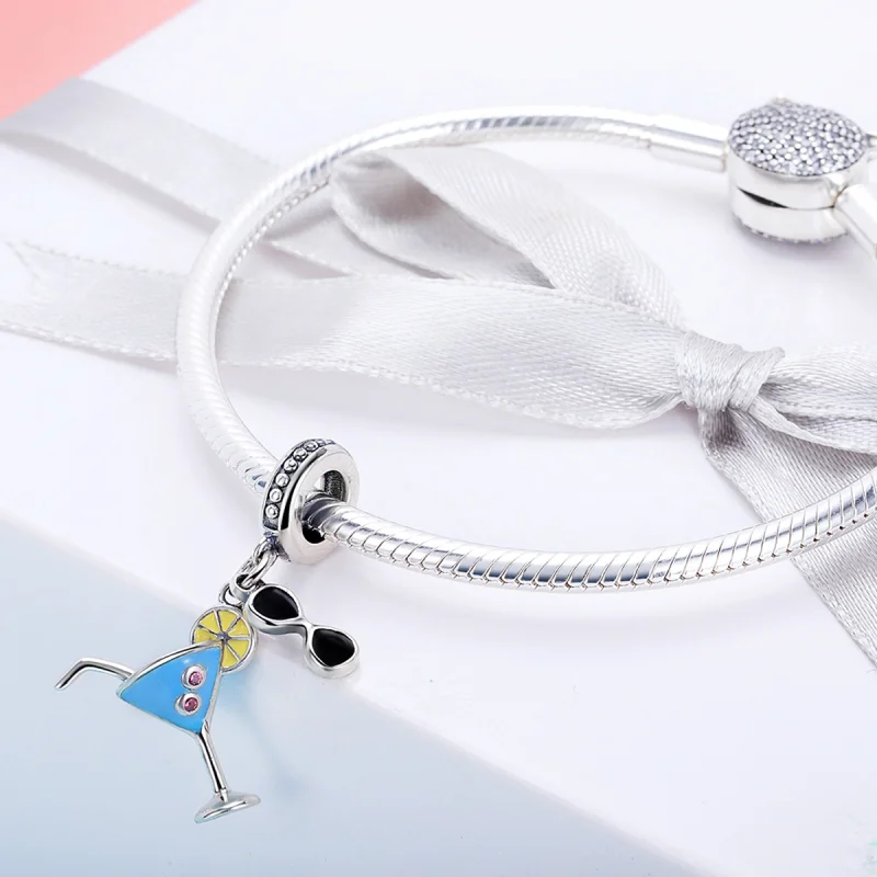 (image for) Pandora Style Silver Summer Cold Drinks Dangle - SCC698 - View 2