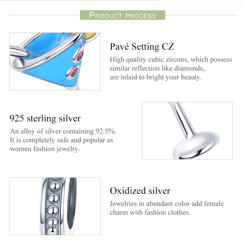 (image for) Pandora Style Silver Summer Cold Drinks Dangle - SCC698 - View 6