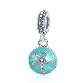 Pandora Style Silver Summer Style Blue Sea Dangle - SCC136 Pandora Style Silver Summer Style Blue Sea Dangle - SCC136