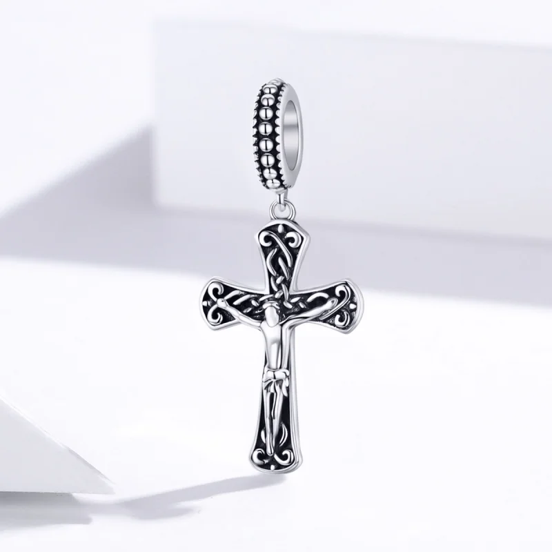 (image for) Pandora Style Silver The Cross of Jesus Dangle - SCC1407 - View 2