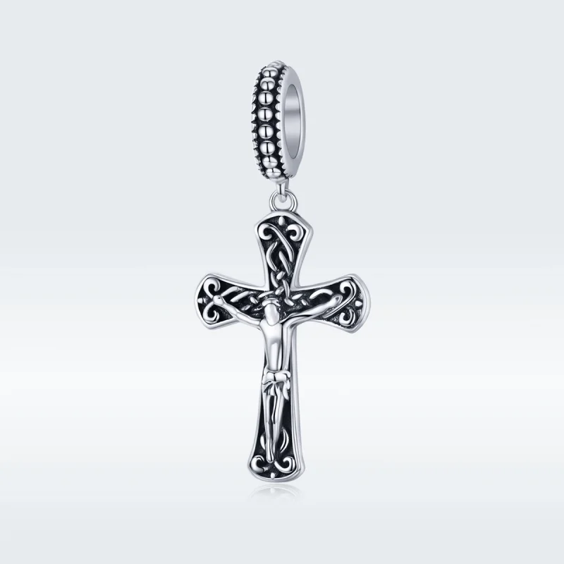(image for) Pandora Style Silver The Cross of Jesus Dangle - SCC1407 - View 5