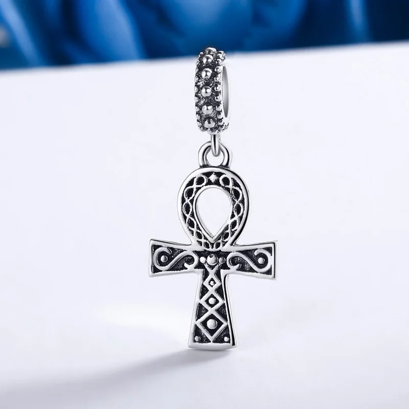 (image for) Pandora Style Silver The Cross of The Power of Retro Faith Dangle - SCC185 - View 3