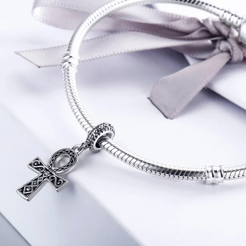 (image for) Pandora Style Silver The Cross of The Power of Retro Faith Dangle - SCC185 - View 4