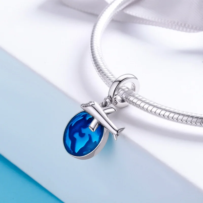 (image for) Pandora Style Silver Travel Around The World Dangle - SCC664 - View 7