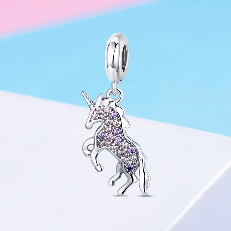 (image for) Pandora Style Silver Unicorn Dangle - SCC996 - View 2