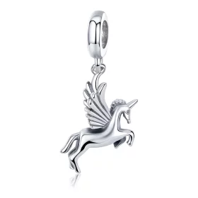 Pandora Style Silver Unicorn Memory Dangle - SCC704 Pandora Style Silver Unicorn Memory Dangle - SCC704