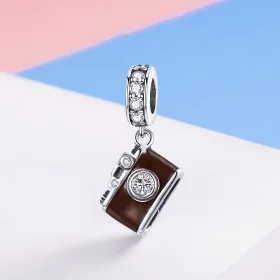 Pandora Style Silver Vintage Digital Camera Dangle - SCC953