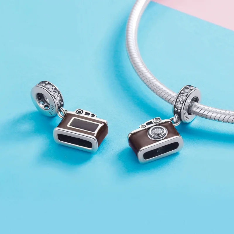 (image for) Pandora Style Silver Vintage Digital Camera Dangle - SCC953 - View 4