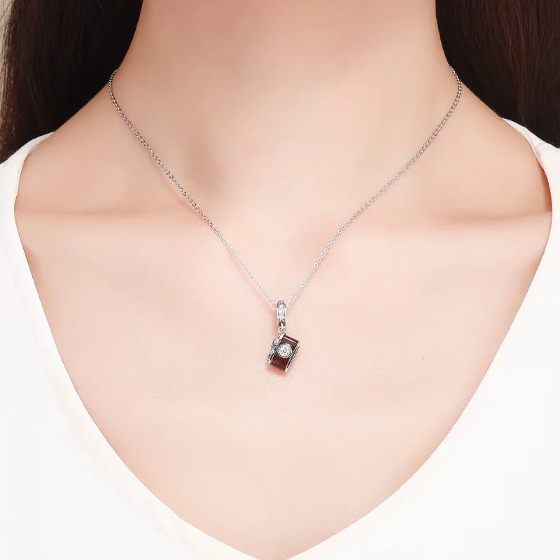 (image for) Pandora Style Silver Vintage Digital Camera Dangle - SCC953 - View 5