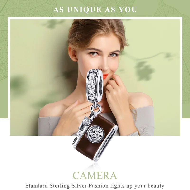 (image for) Pandora Style Silver Vintage Digital Camera Dangle - SCC953 - View 6