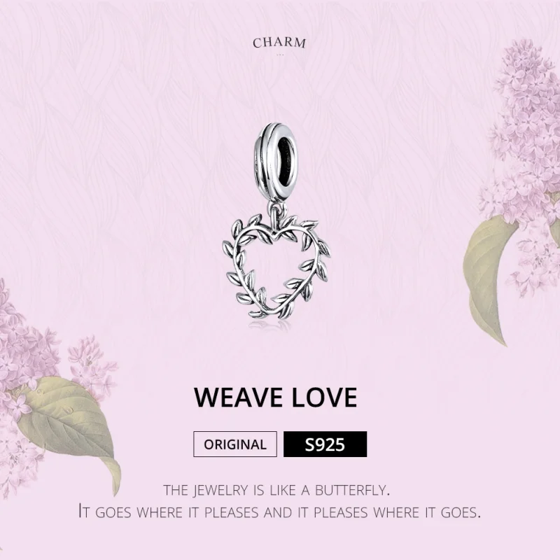 (image for) Pandora Style Silver Weave Love Dangle - SCC1520 - View 6