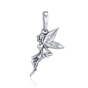 (image for) Pandora Style Silver White Flower Fairy Dangle - SCC359
