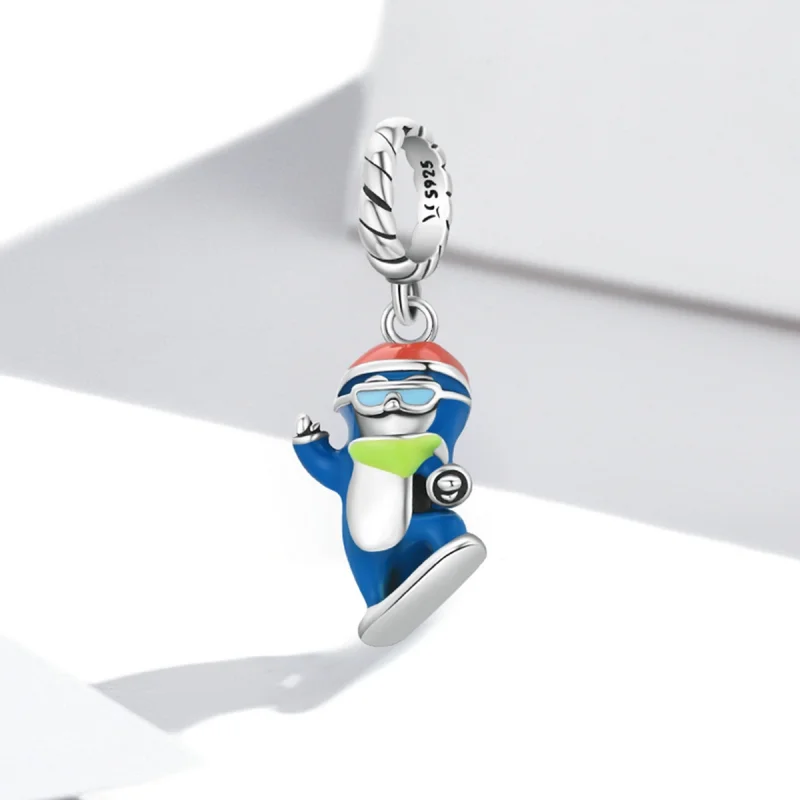 (image for) Pandora Style Ski Penguin Dangle - SCC2003 - View 2