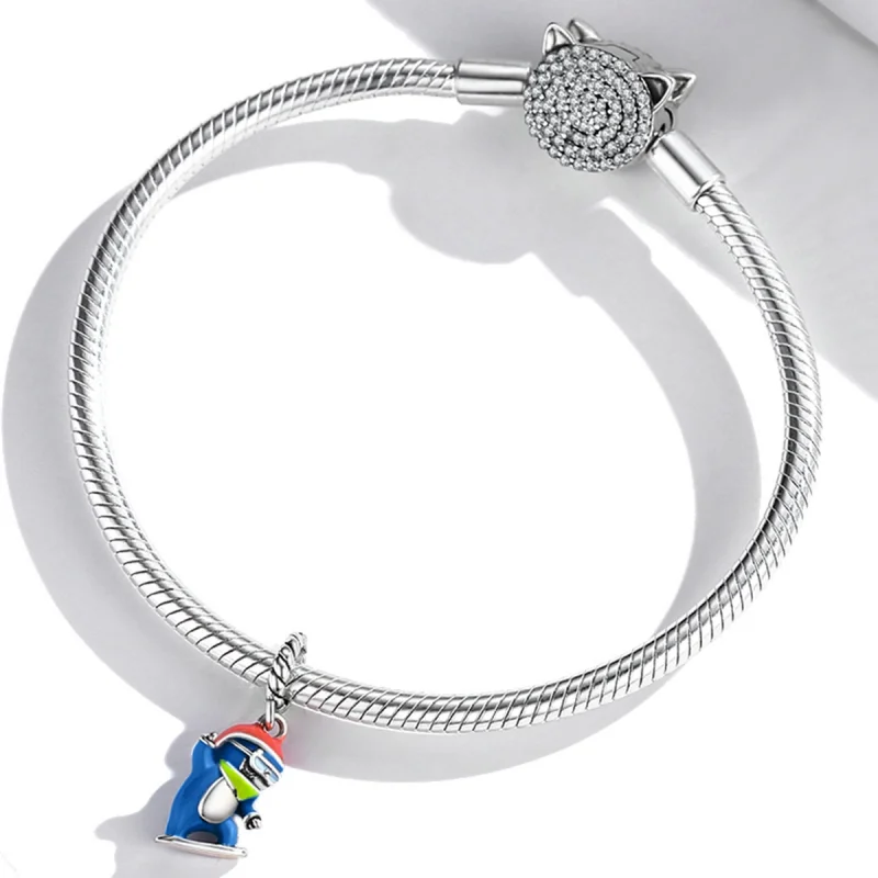 (image for) Pandora Style Ski Penguin Dangle - SCC2003 - View 3
