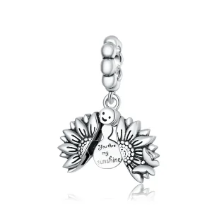 (image for) Pandora Style Smiling Sunflower Dangle - SCC1661
