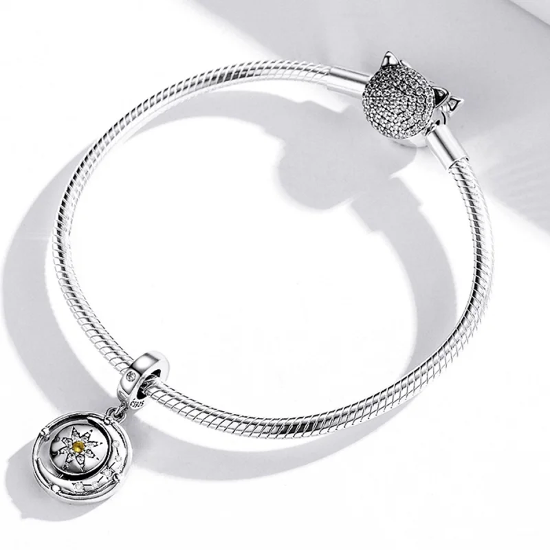 (image for) Pandora Style Stars and Moon Flow Dangle - BSC477 - View 3