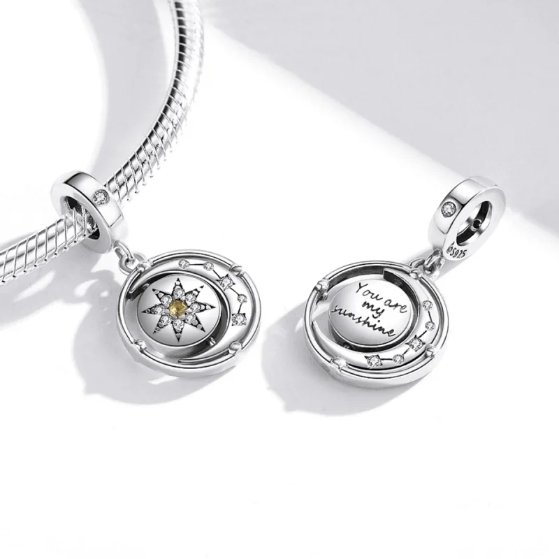 (image for) Pandora Style Stars and Moon Flow Dangle - BSC477 - View 4