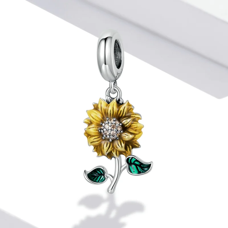 (image for) Pandora Style Sunflower Dangle - SCC2079 - View 2