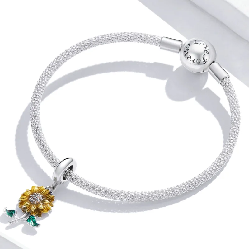 (image for) Pandora Style Sunflower Dangle - SCC2079 - View 3